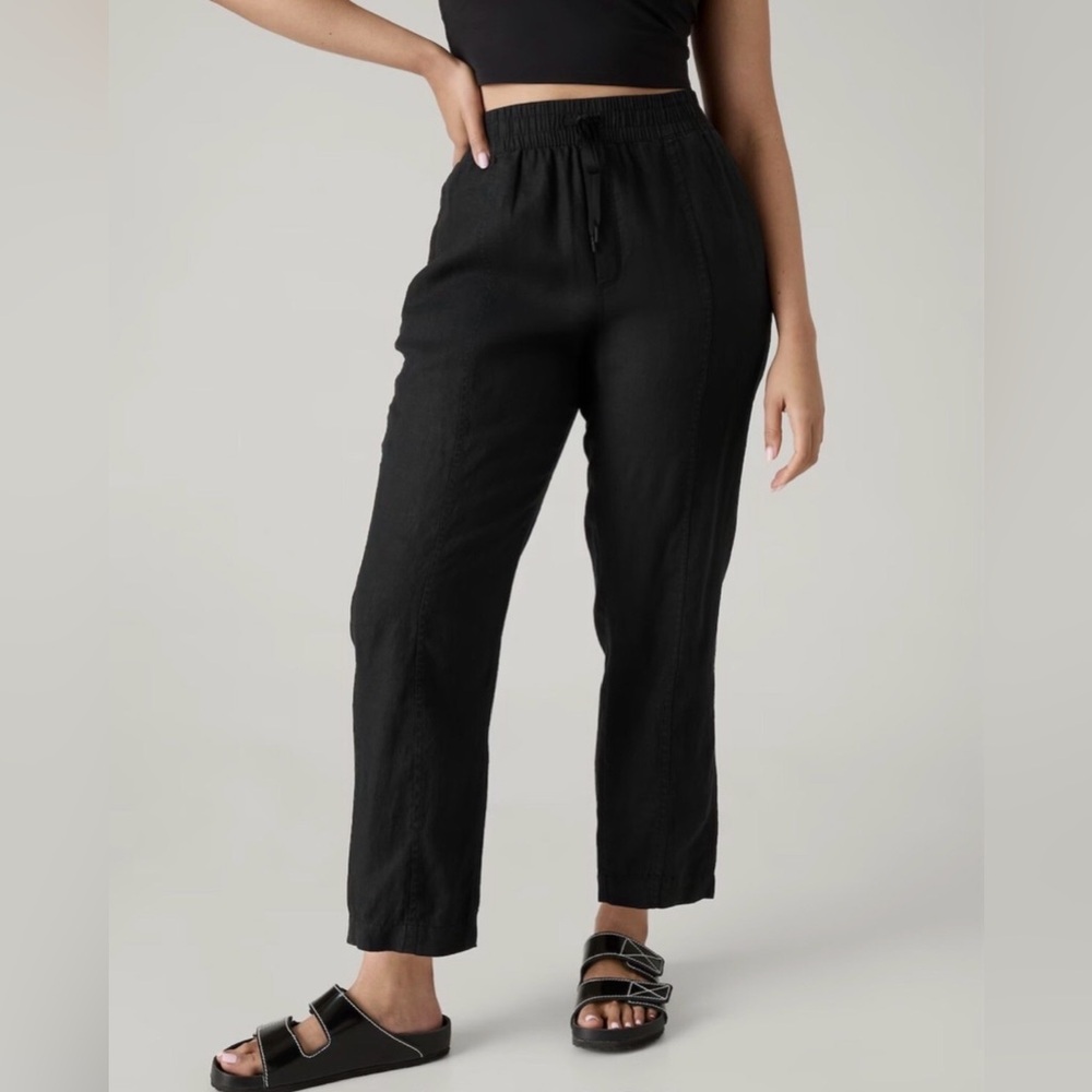 Athleta Retreat Linen Ankle Pant (Black)